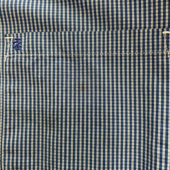 Izod Mens Shirt L Blue and White Button Up Long Sleeves - Picture 9 of 9